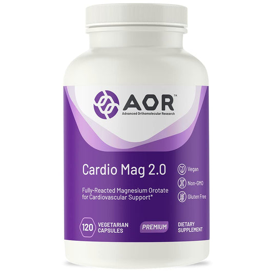 AOR Cardio Mag 2.0 bottle with capsules on a white background