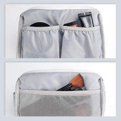 Wide-opening design of the Aosbos pink leopard pouch for easy access.