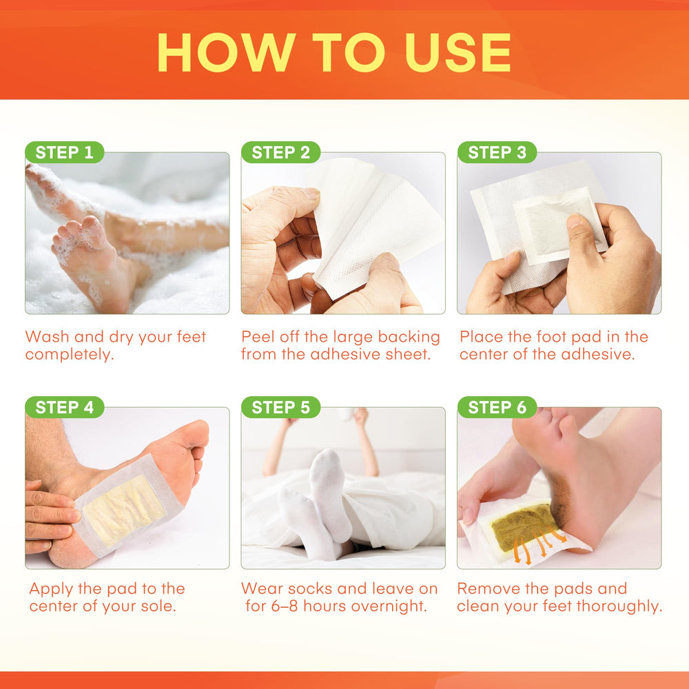Feet with pads applied before bedtime