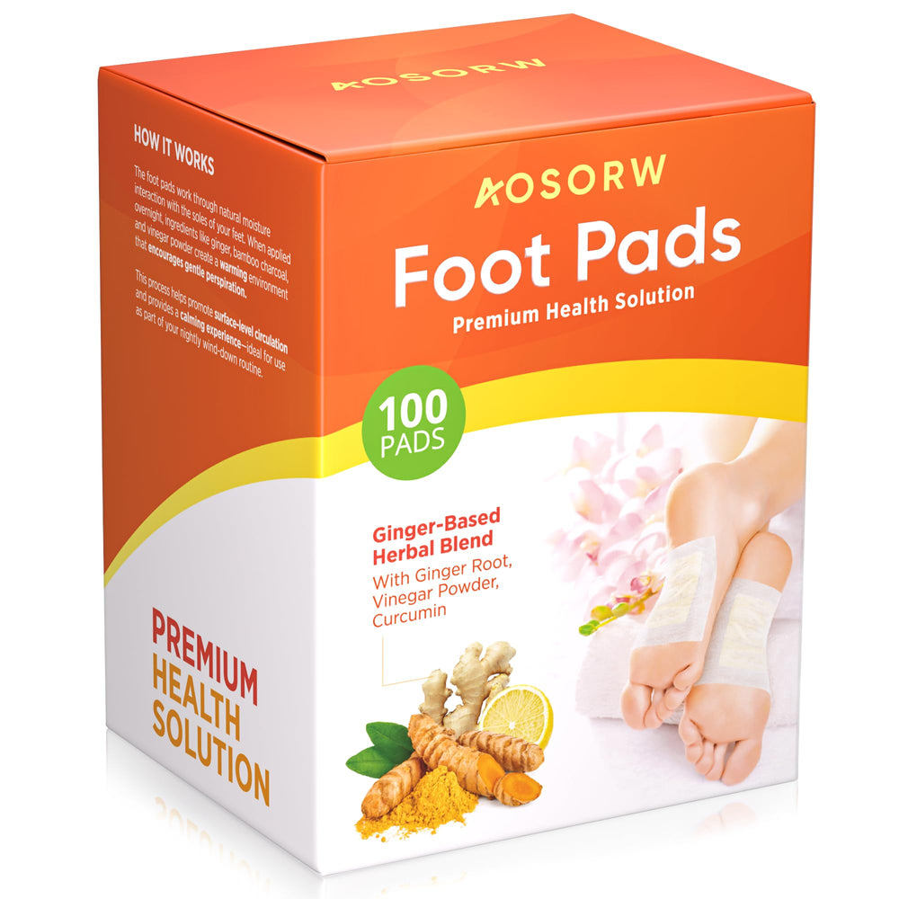 Product packaging and orange branding for AOSORW foot pads