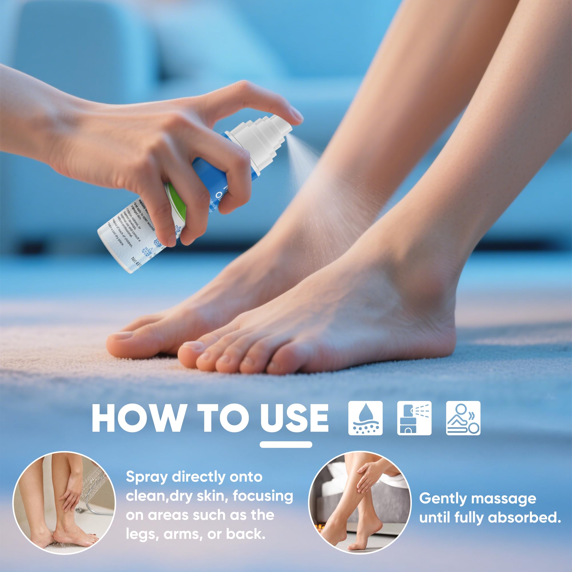 Person sleeping peacefully after using magnesium oil spray