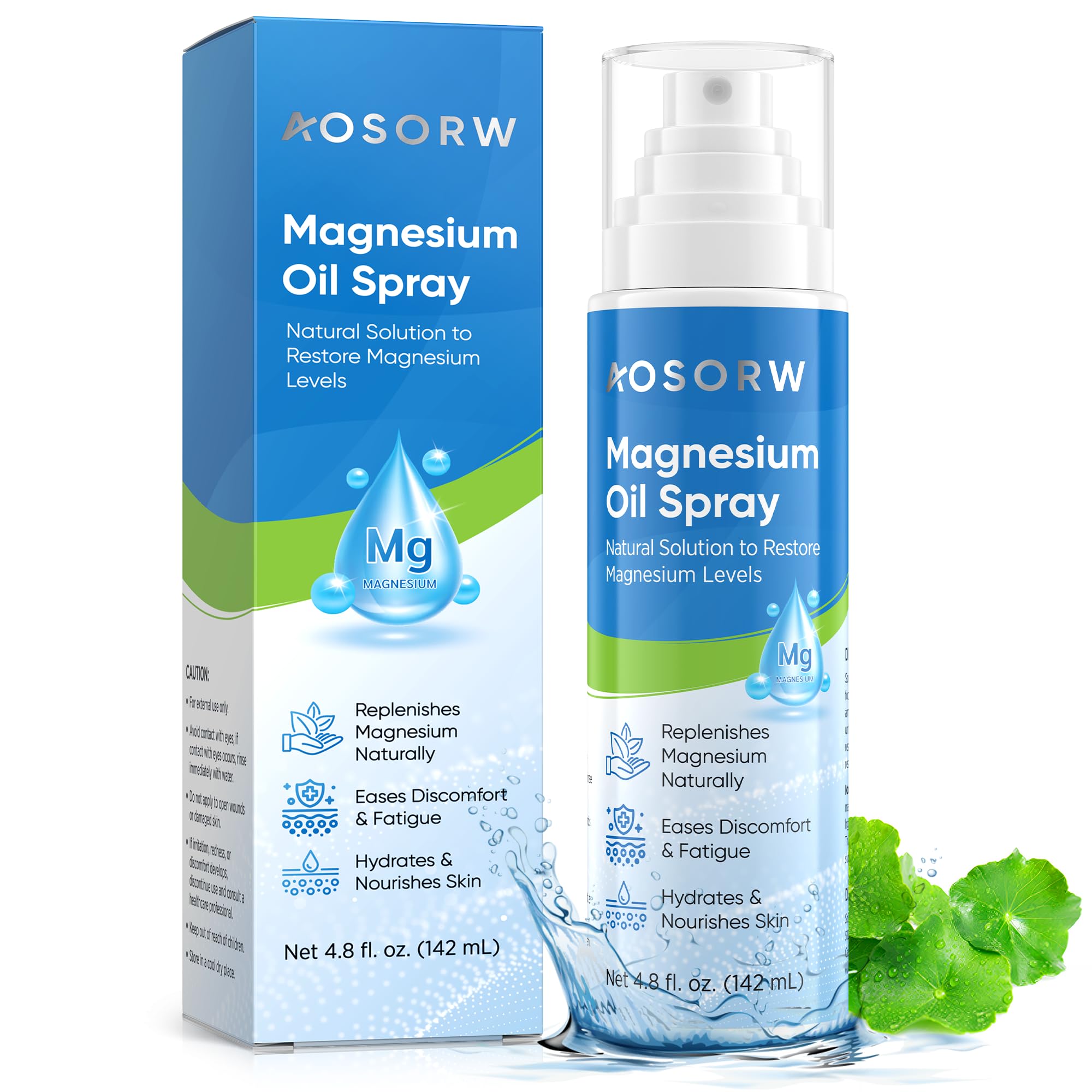 AOSORW Pure Magnesium Oil Spray bottle, 4.8 oz