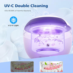 Close-up of UV LEDs inside the cleaner for enhanced disinfection