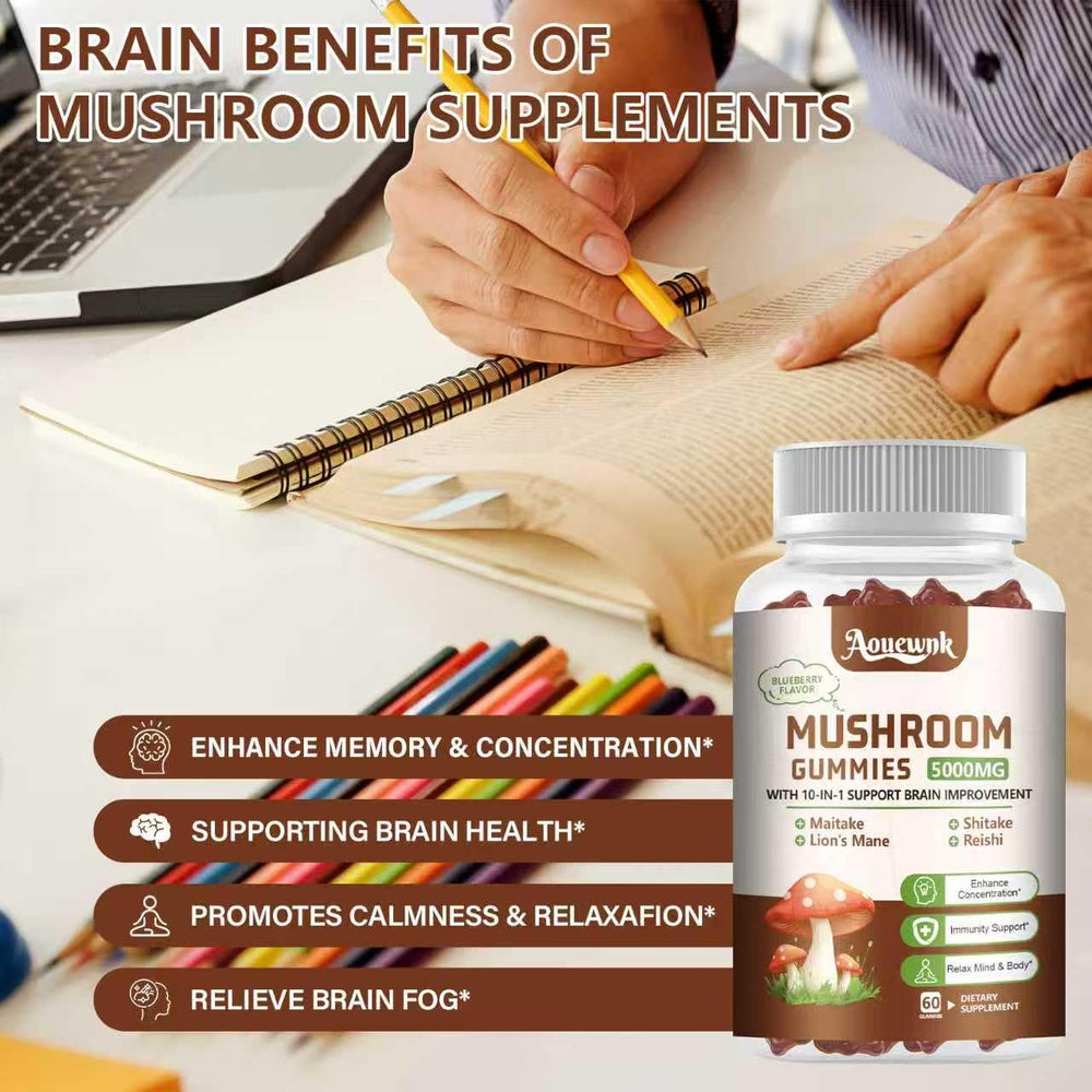Close-up of the 10-in-1 mushroom blend ingredients
