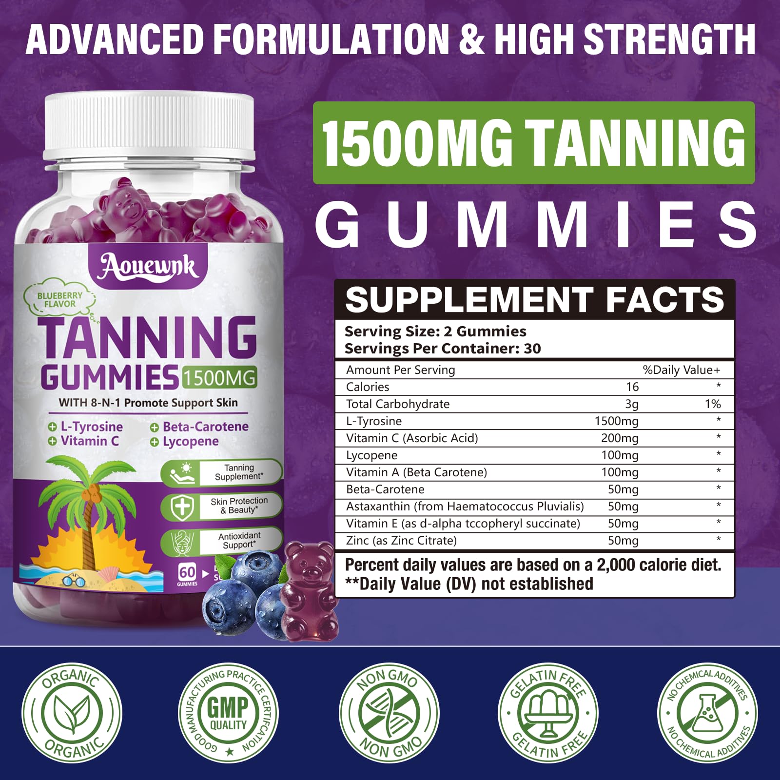 Ingredient highlights: L-Tyrosine, Lycopene, Beta-Carotene, Astaxanthin