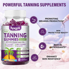 Two packs of Aouewnk Tanning Gummies
