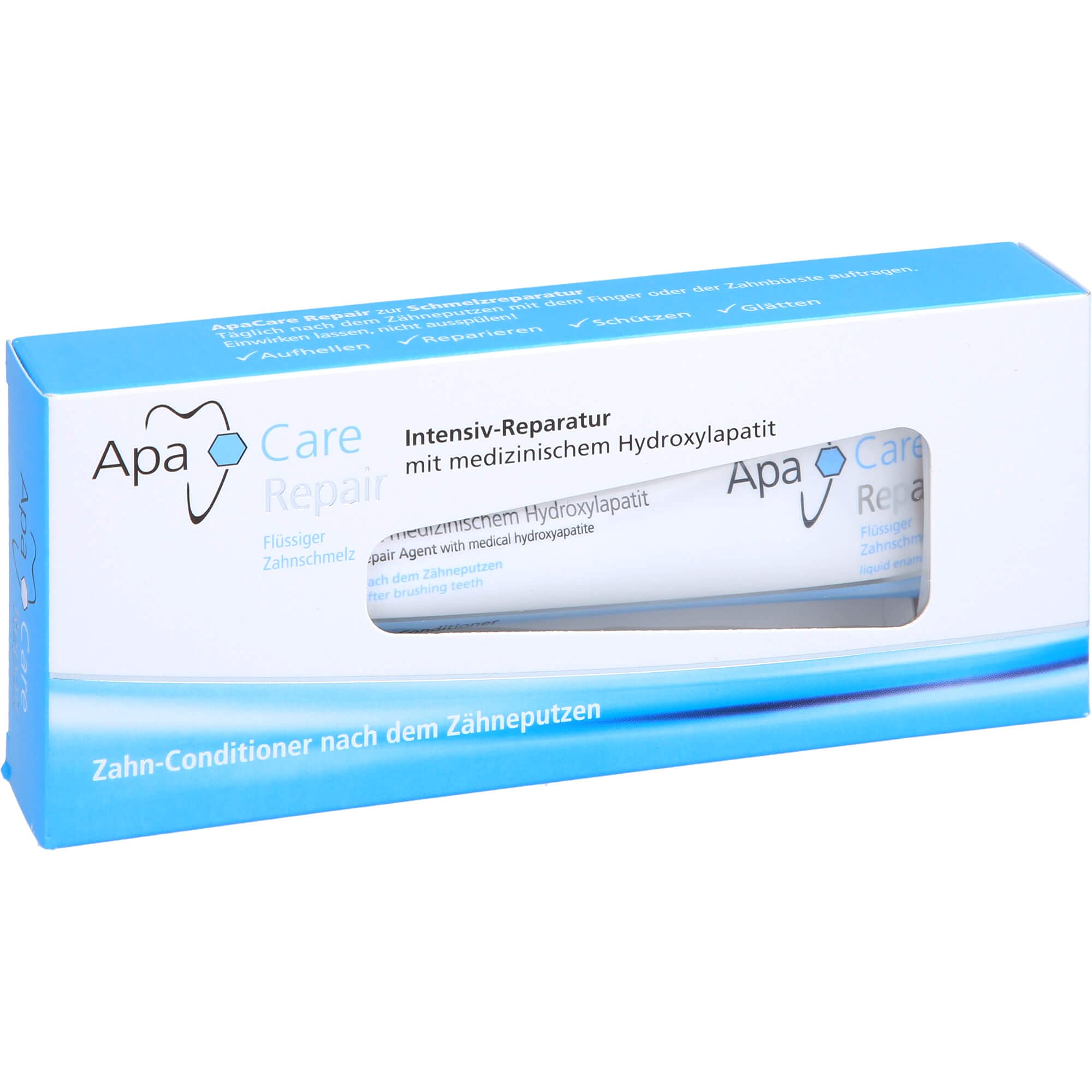 Applying ApaCare Repair gel after brushing with ApaCare toothpaste