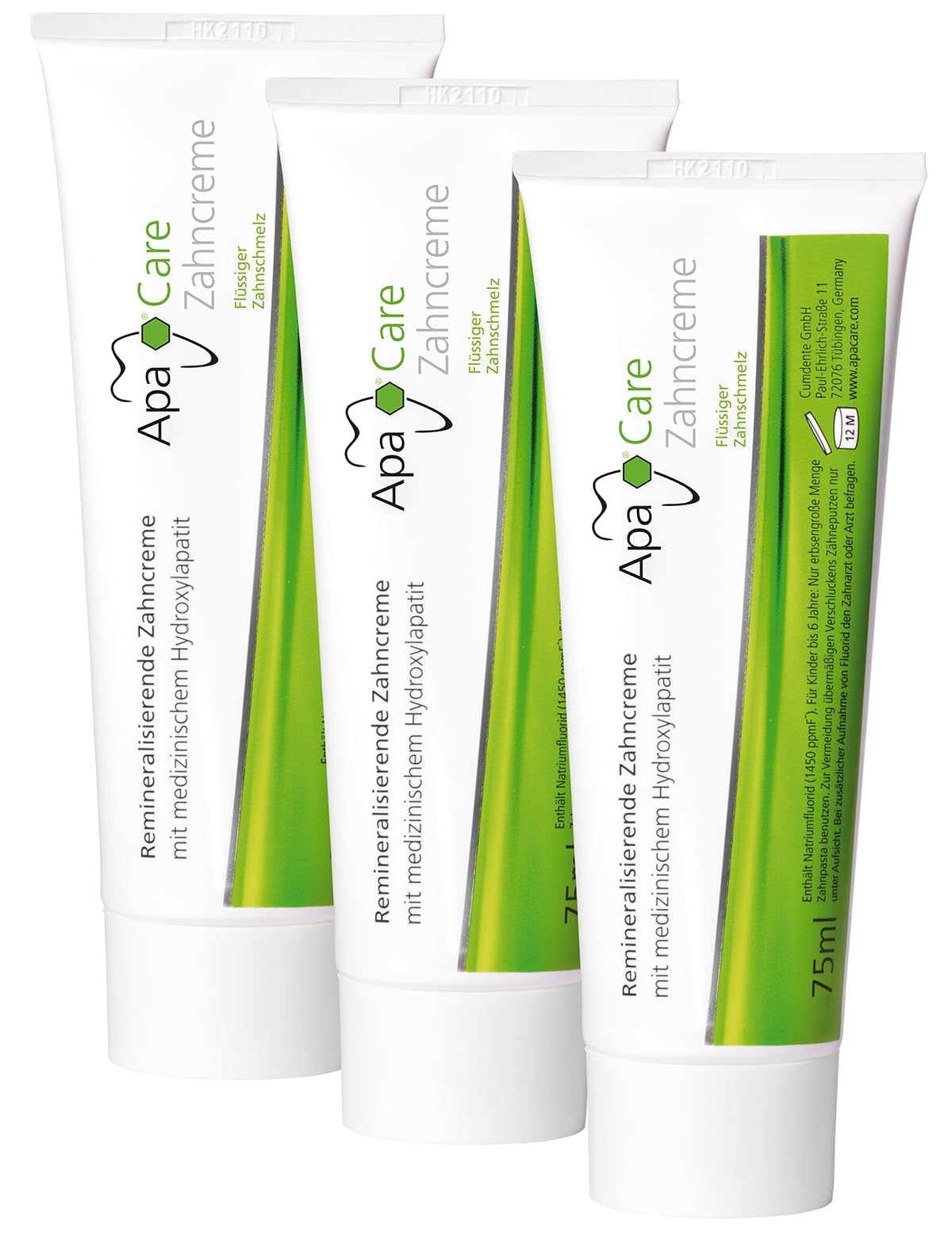 ApaCare toothpaste with hydroxyapatite for enamel repair