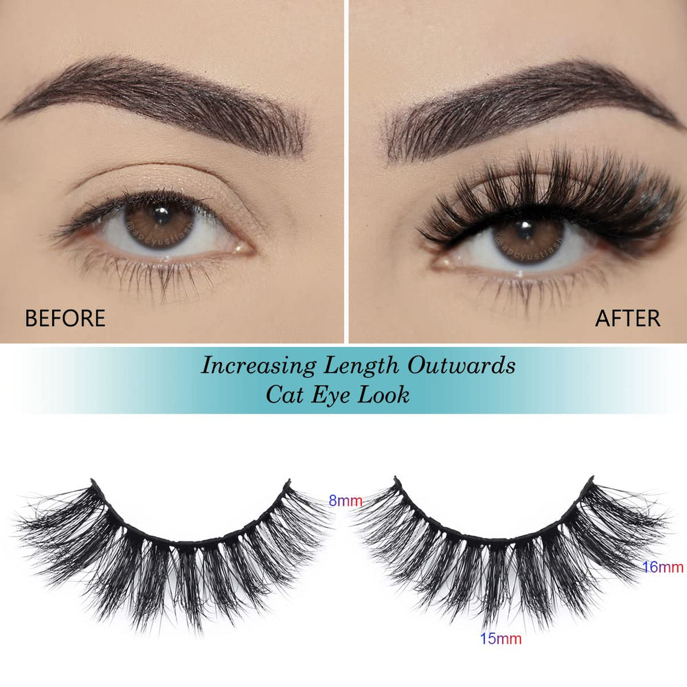 APCYUST 5D mink-inspired lashes with soft band deliver comfortable wear.
