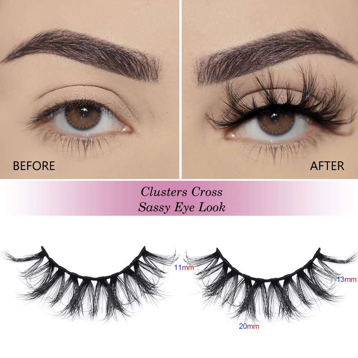 APCYUST fluffy 5-style lashes add dramatic volume for evening looks.