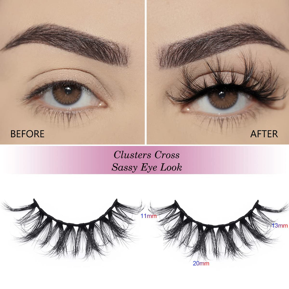 APCYUST fluffy 5-style lashes add dramatic volume for evening looks.