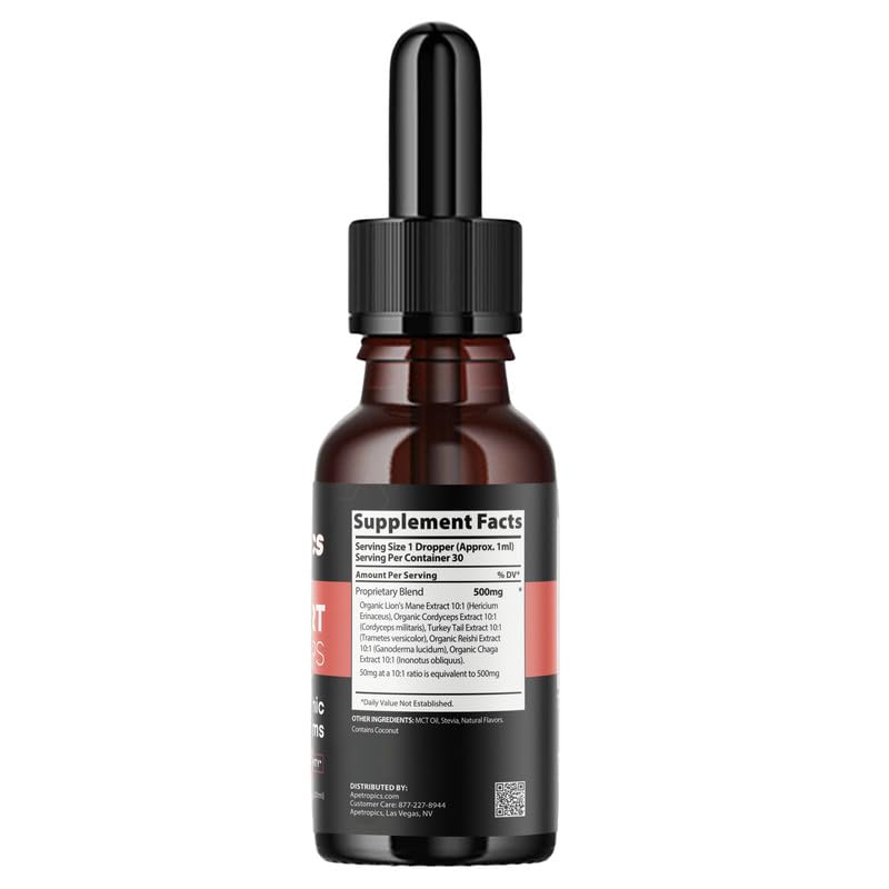 Organic mushrooms used in Apetropics Smart Drops