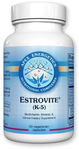 Bottle of Apex Energetics K-5 Estrovite 90 capsules