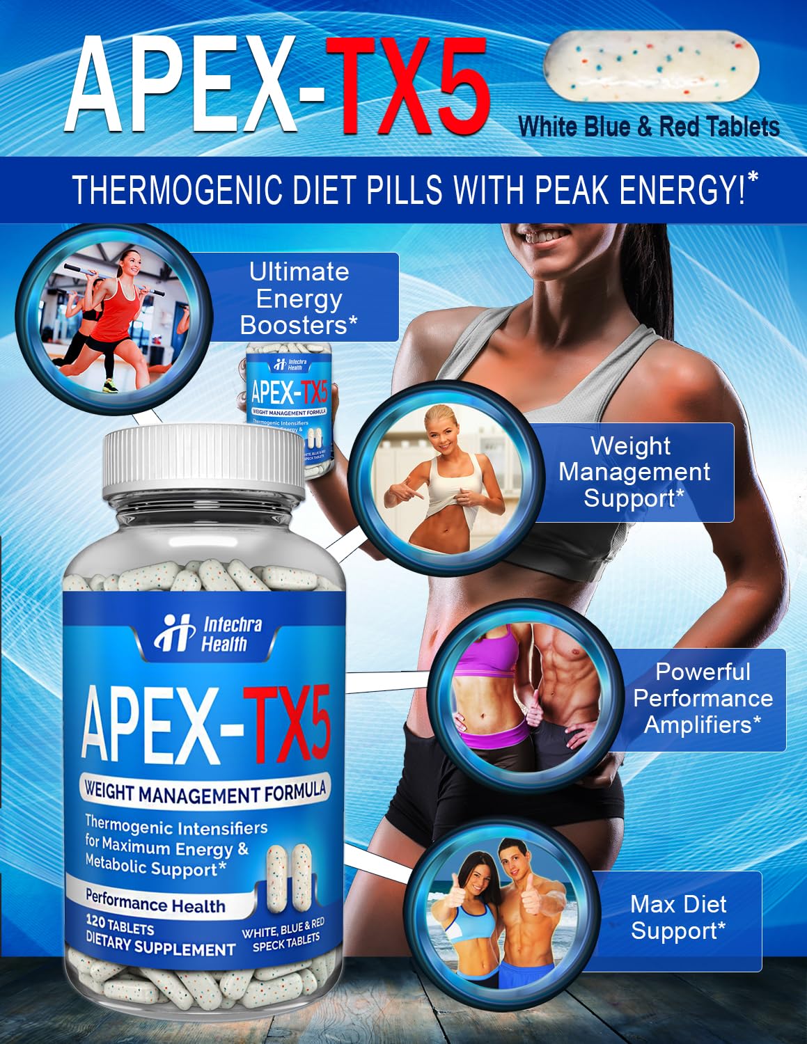 APEX-TX5 lifestyle image with healthy meal and water