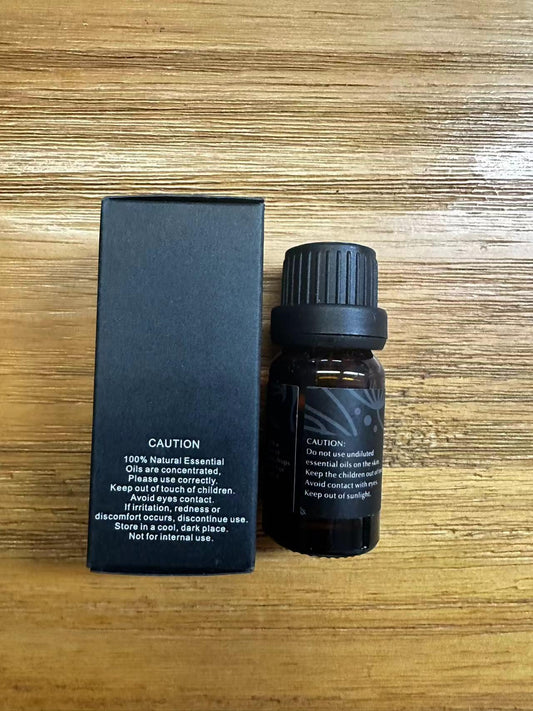 Close-up of Aphrosmile Myrrh essential oil drops