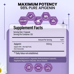 Vegan, non-GMO apigenin capsules