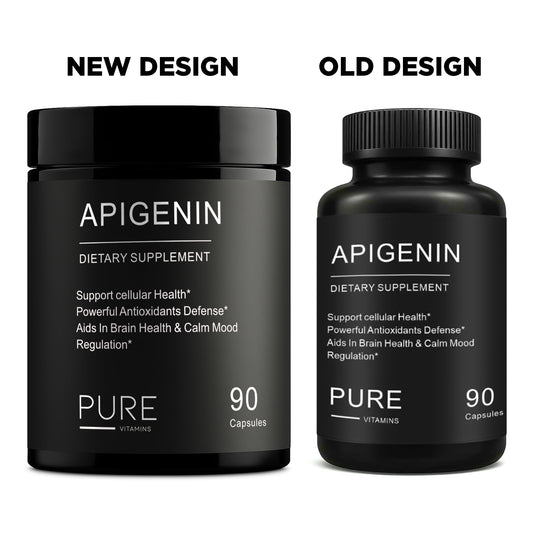 Serving size illustration showing 50mg apigenin for sleep support
