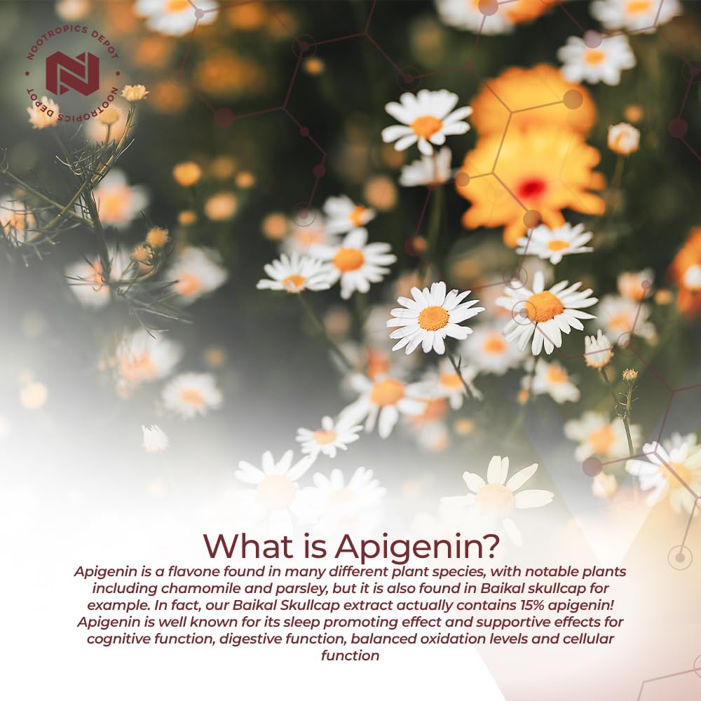Apigenin capsules 200mg packaging and label