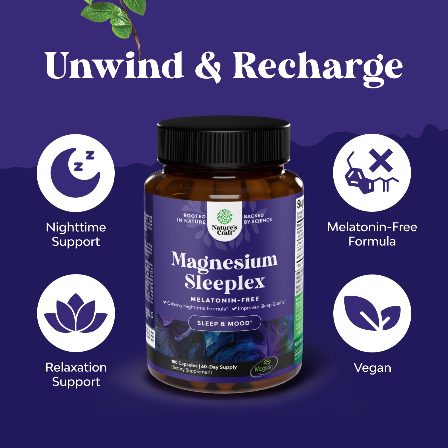 Apigenin, Theanine, and Lemon Balm ingredients for sleep