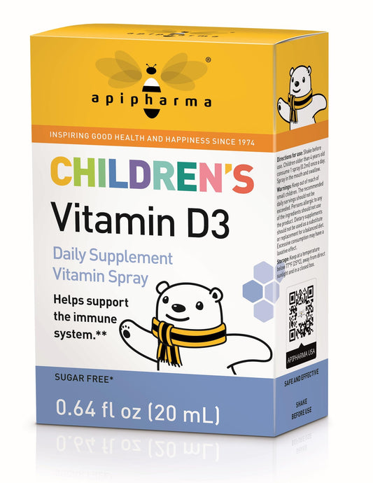 Apipharma Children's Vitamin D3 Spray bottle with 130 sprays