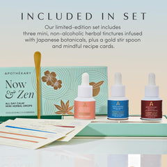 Product trio arranged with cherry blossom and maple leaf accents