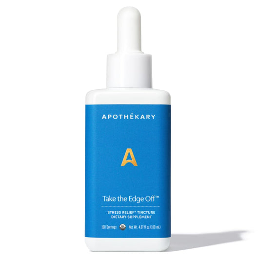 Apothekary Take The Edge Off bottle and dropper