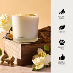 Gift-ready packaging for Apotheke Cedarwood Ginger candle