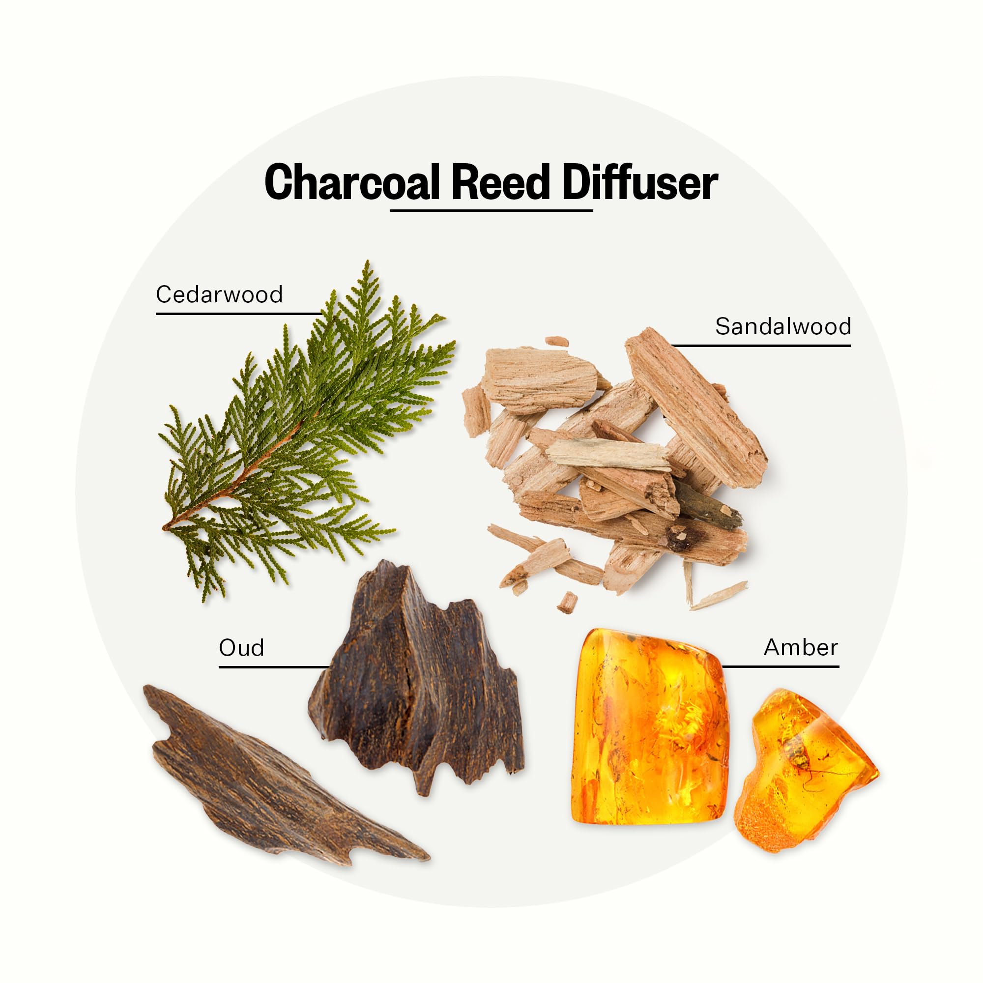 Charcoal Reed Diffuser with 10 rattan reed sticks