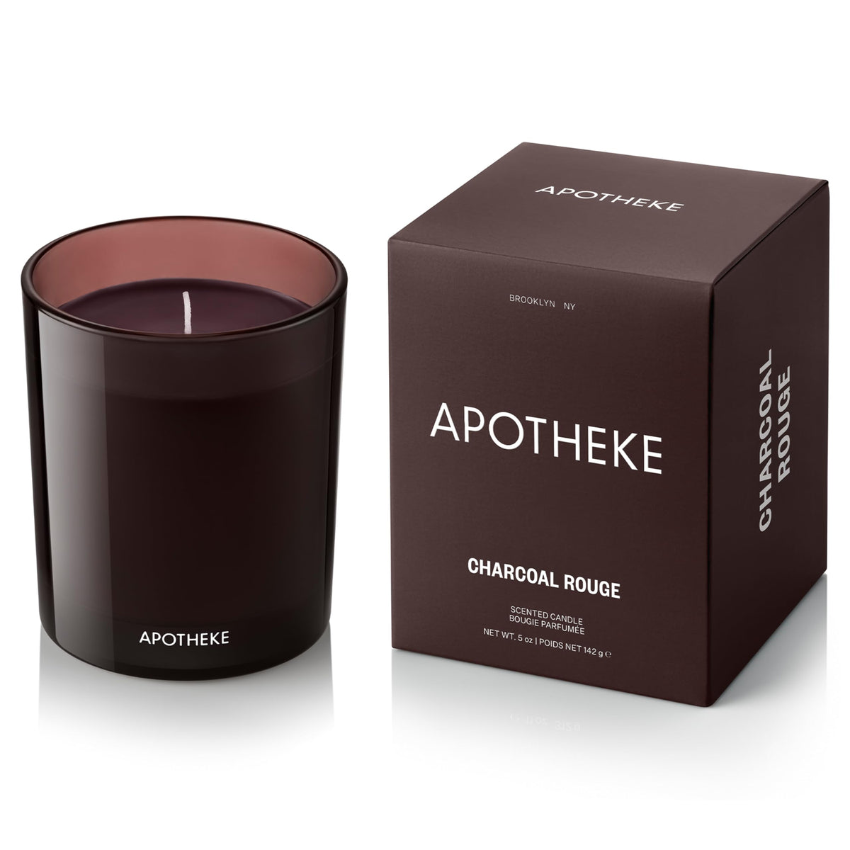 Apotheke Charcoal Rouge Petite Aromatherapy Soy Jar Candle front view