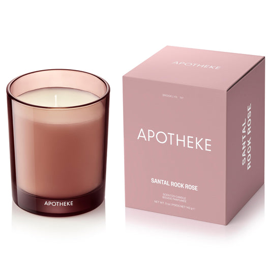APOTHEKE Santal Rock Rose Petite Candle 5 oz jar front view