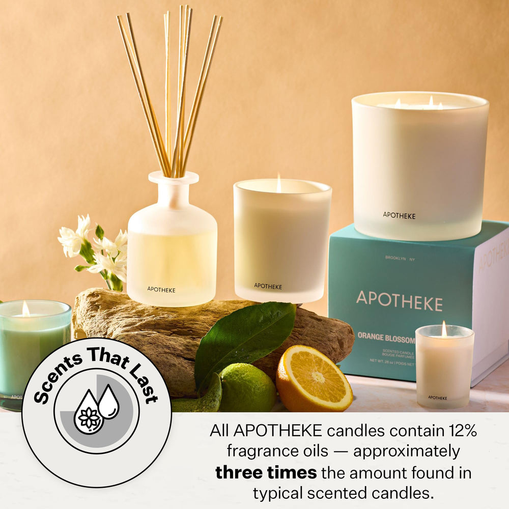 Soy wax candle with cotton wick in a large white jar.