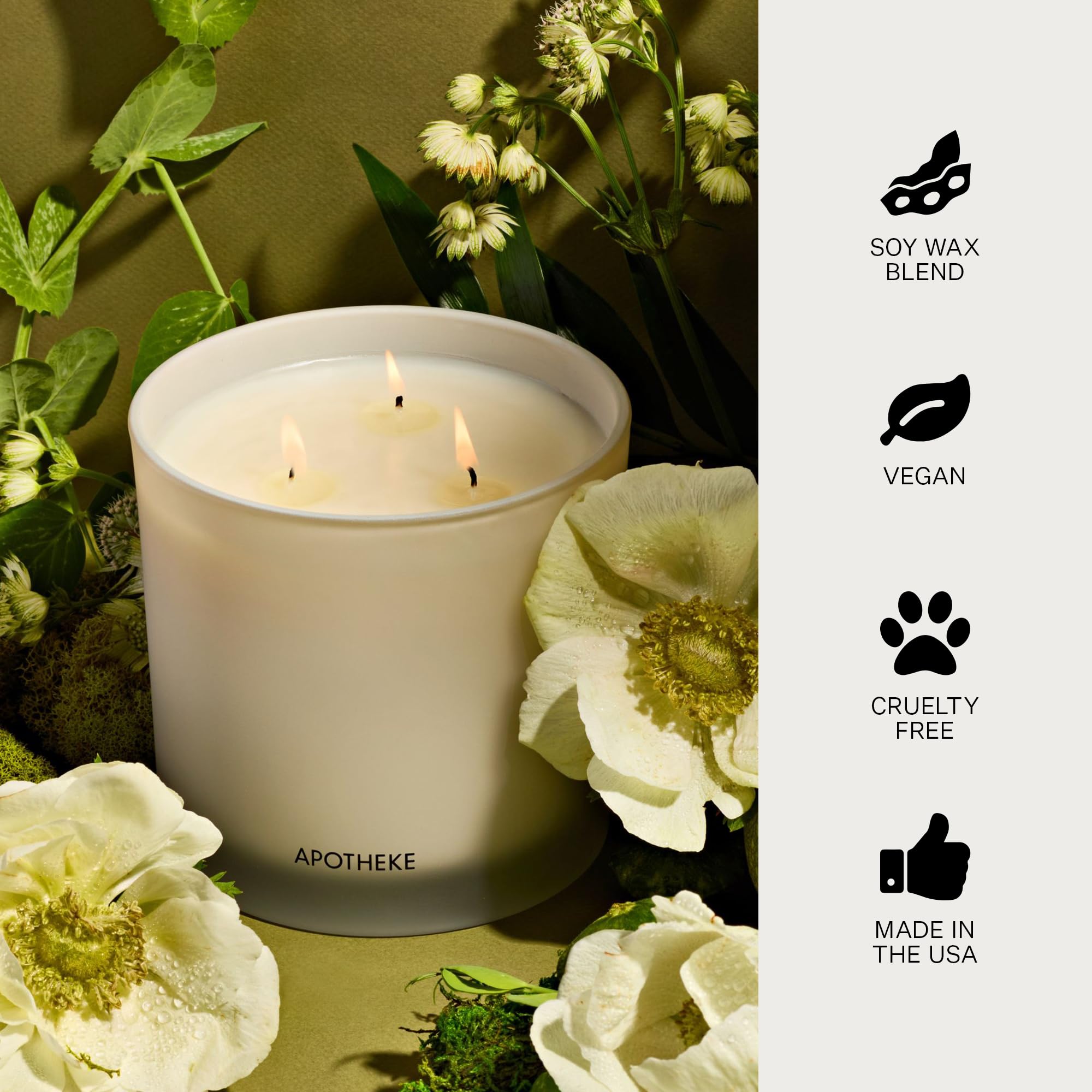 Verdant Garden candle displayed in reusable glass jar