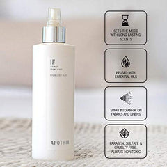 APOTHIA Soul Air Mist mahogany-ginger label focuses on rich woodsy scent for living areas.