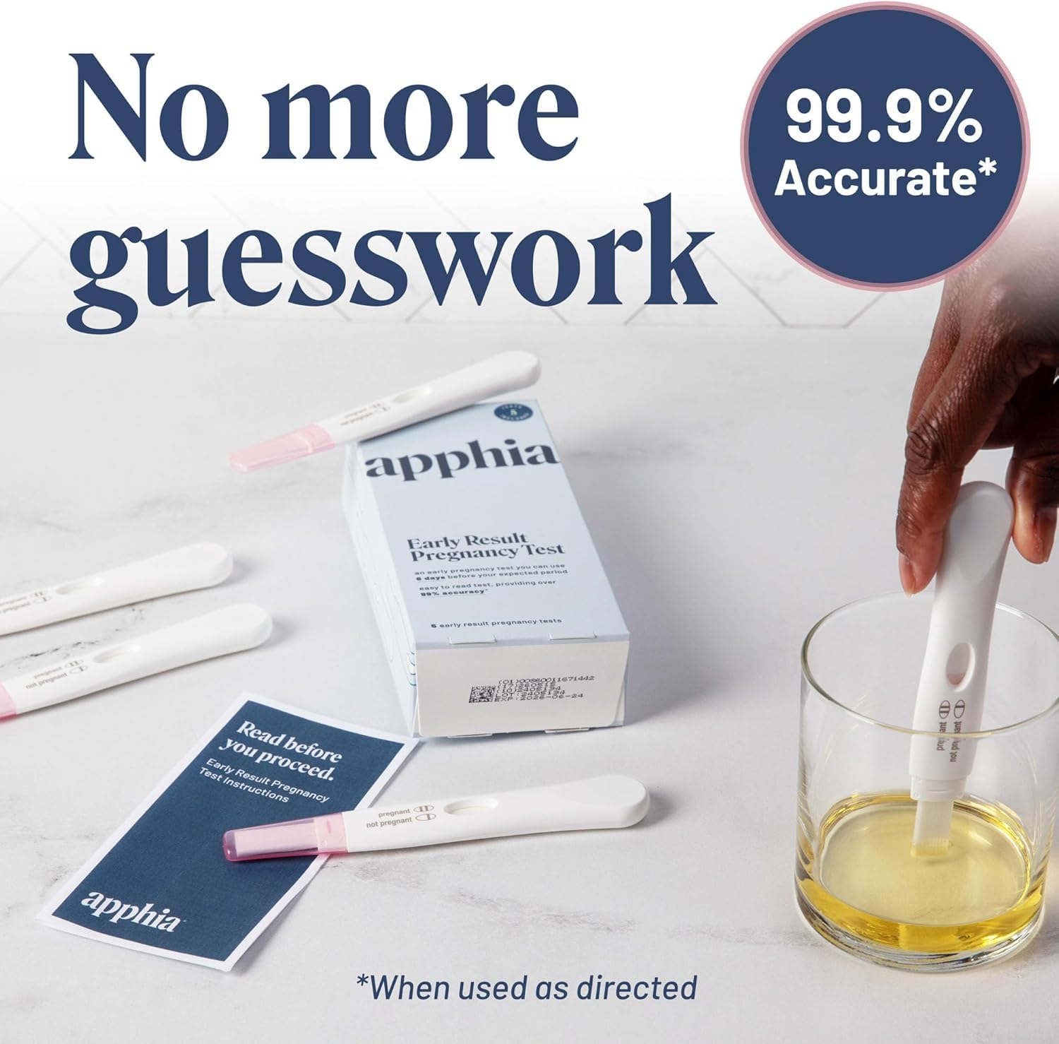 Close-up of midstream pregnancy test device with wide sampling tip