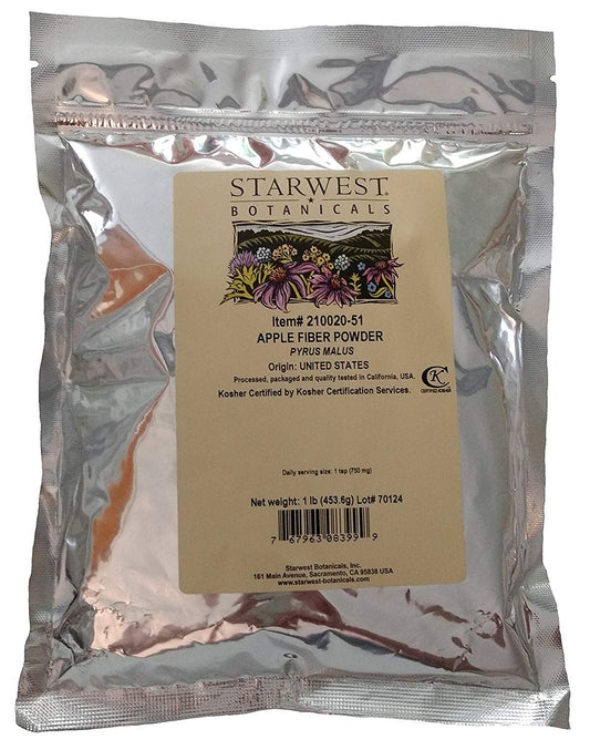Apple Fiber Powder 1 lb resealable bag from Starwest Botanicals