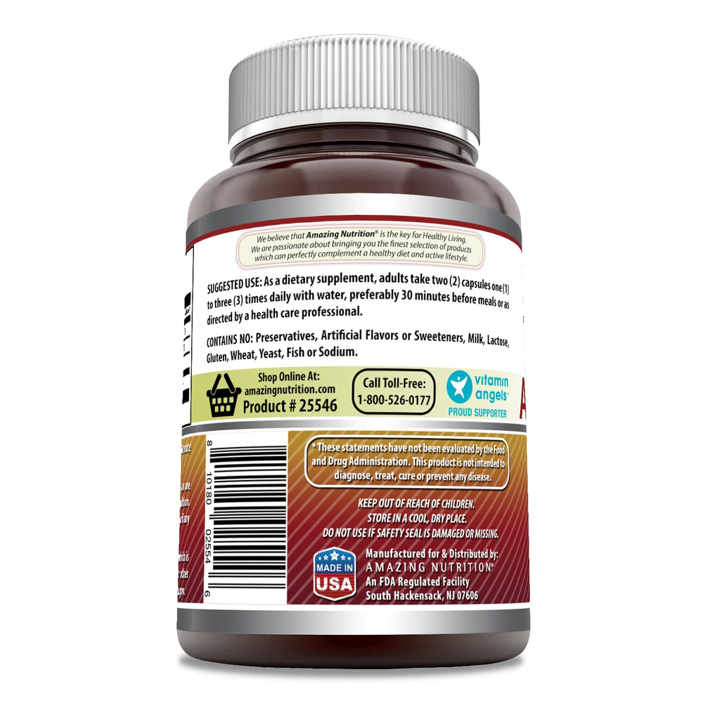 Serving size of 2 capsules for 60 servings per bottle