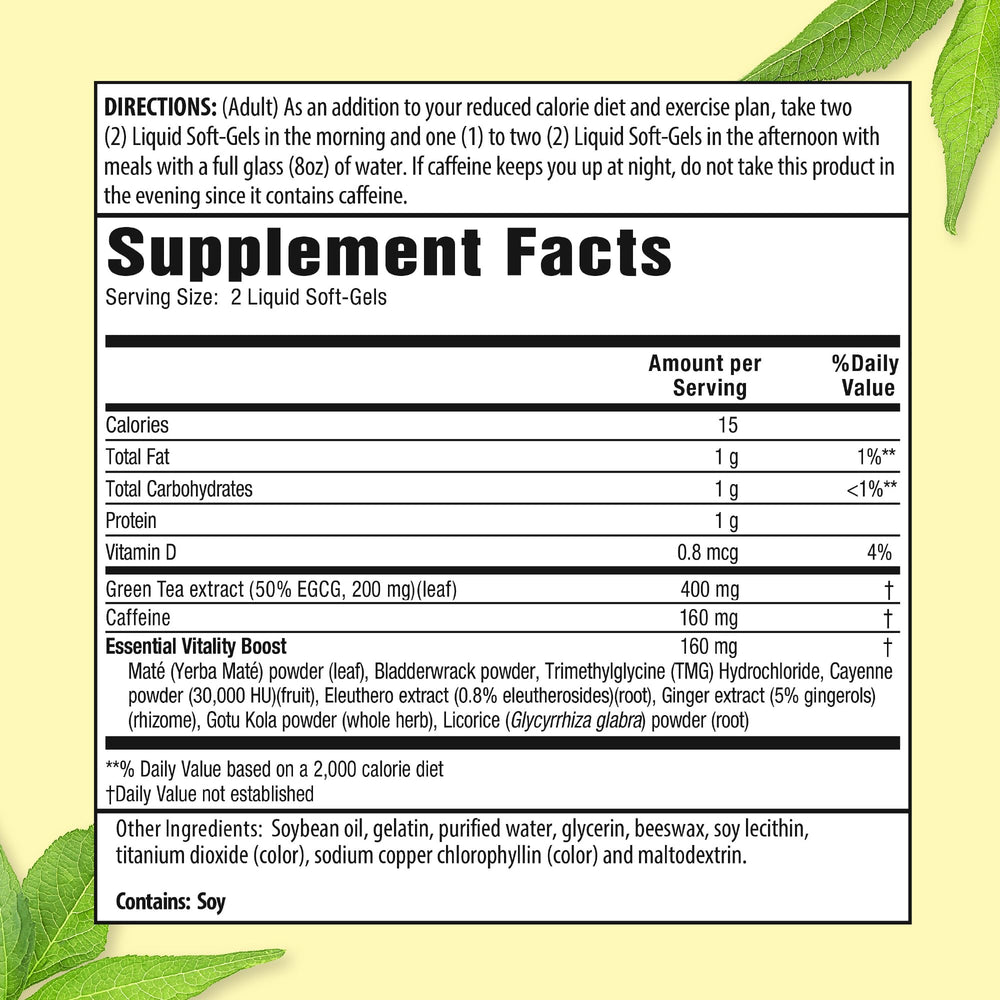 Close-up of Green Tea Fat Burner soft-gels