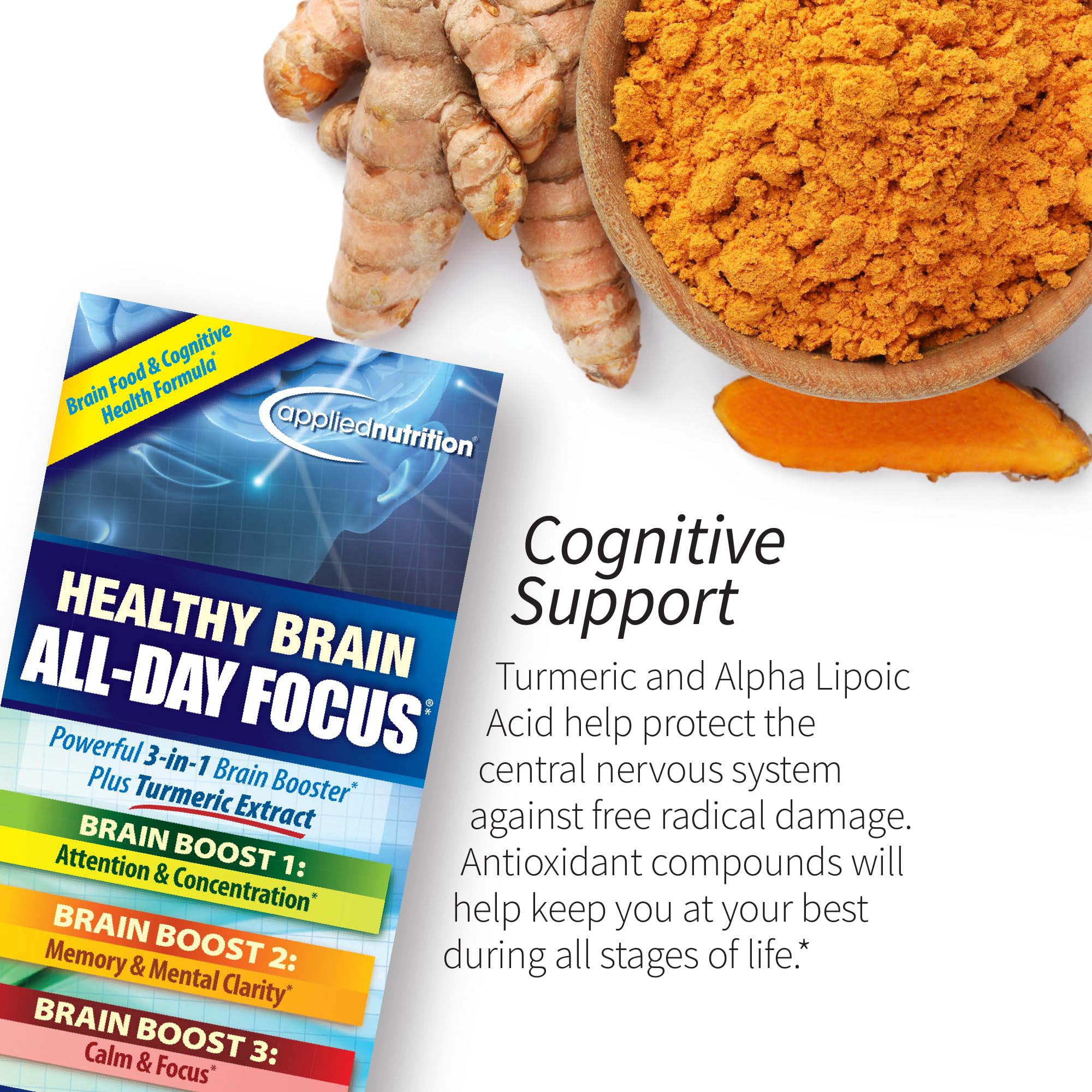 Ingredients list on Applied Nutrition Healthy Brain All-Day Focus