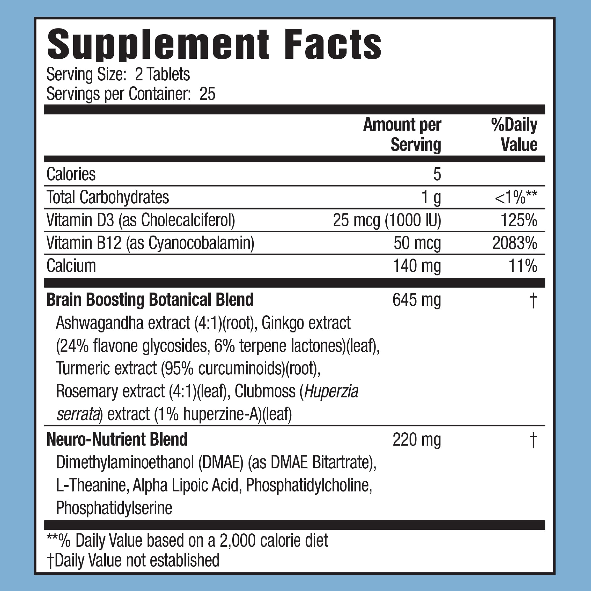 Box packaging for Applied Nutrition Healthy Brain All-Day Focus