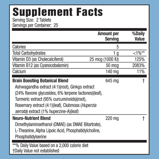 Box packaging for Applied Nutrition Healthy Brain All-Day Focus