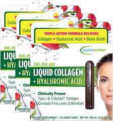 Applied Nutrition Liquid Collagen + Hyaluronic Acid Berry flavor - pack of 3 (30 servings)