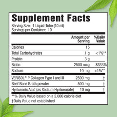Back label with nutrition facts and ingredients