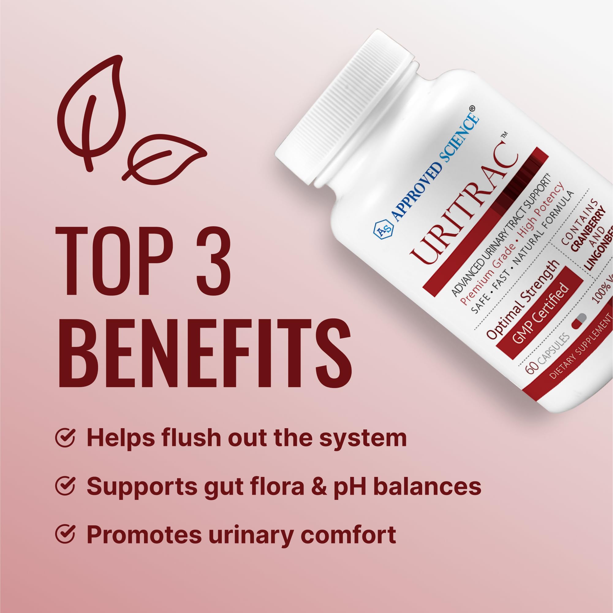 Lingonberry imagery on Uritrac packaging