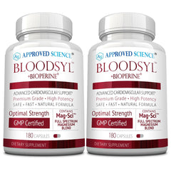 Approved Science Bloodsyl bottle side view with vegan capsules for daily wellness support