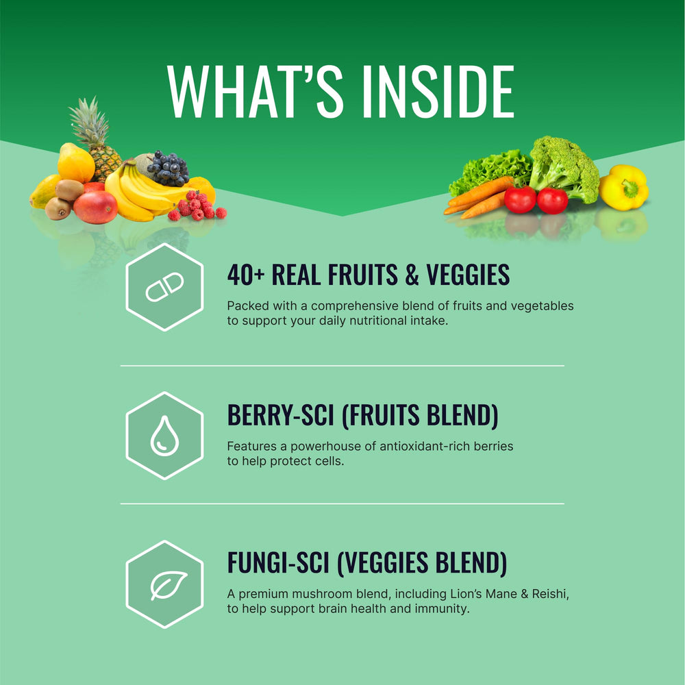 Close-up of capsules representing the daily nutrient blend