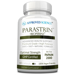 Approved Science Parastrin bottle – front view