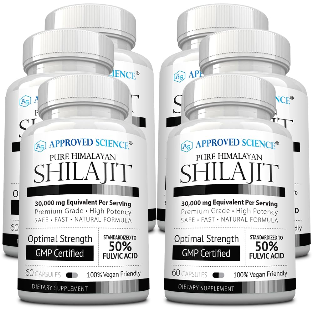 Bottle of Approved Science Pure Himalayan Shilajit 360 vegan capsules