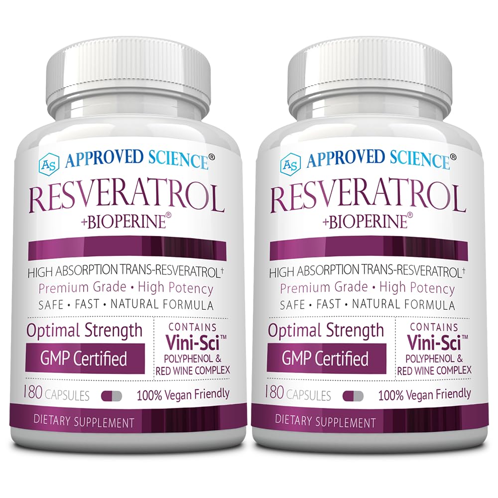 Bottle of Approved Science Resveratrol with label