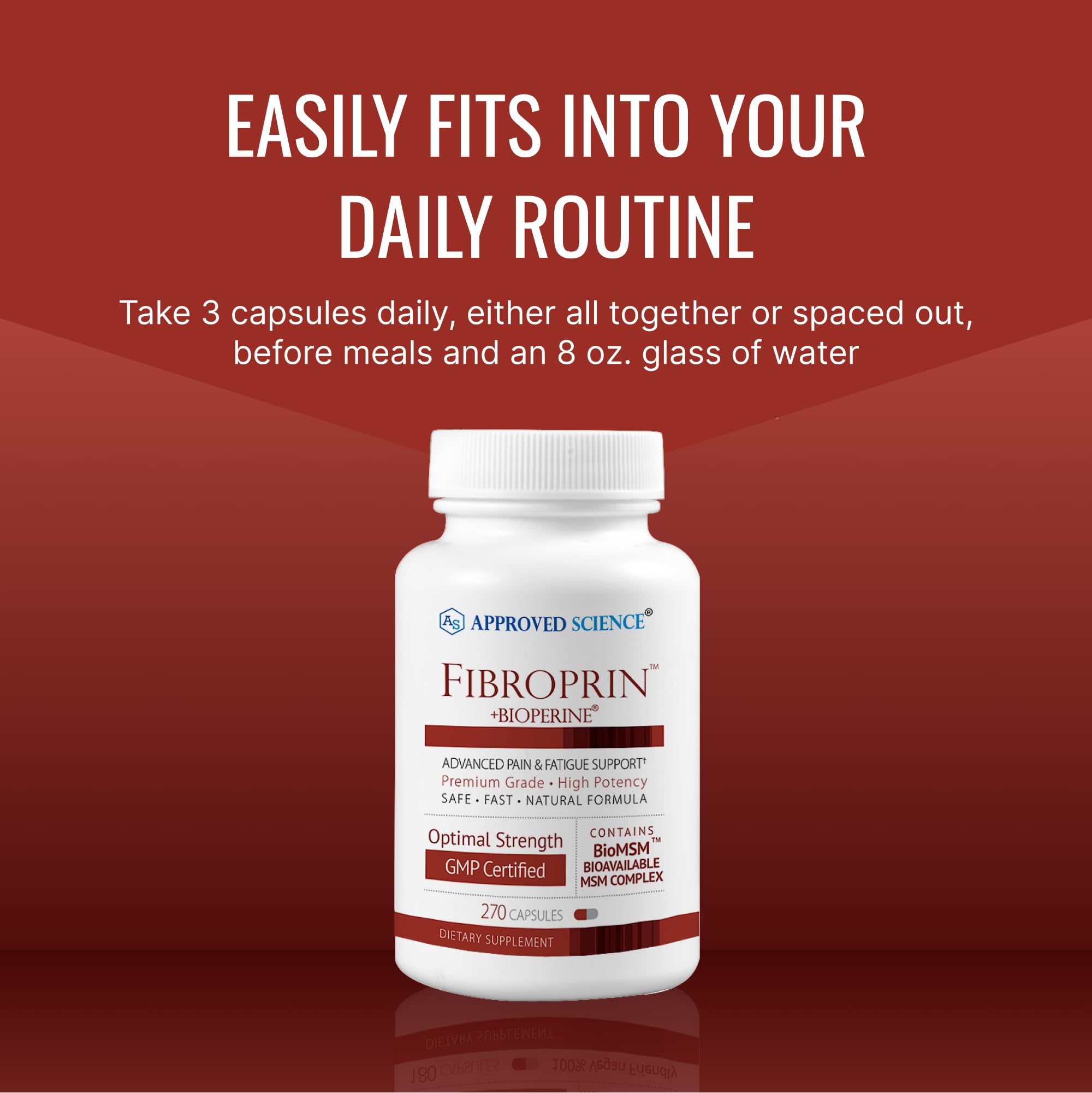 Fibroprin packaging indicating Made in USA and six-month supply