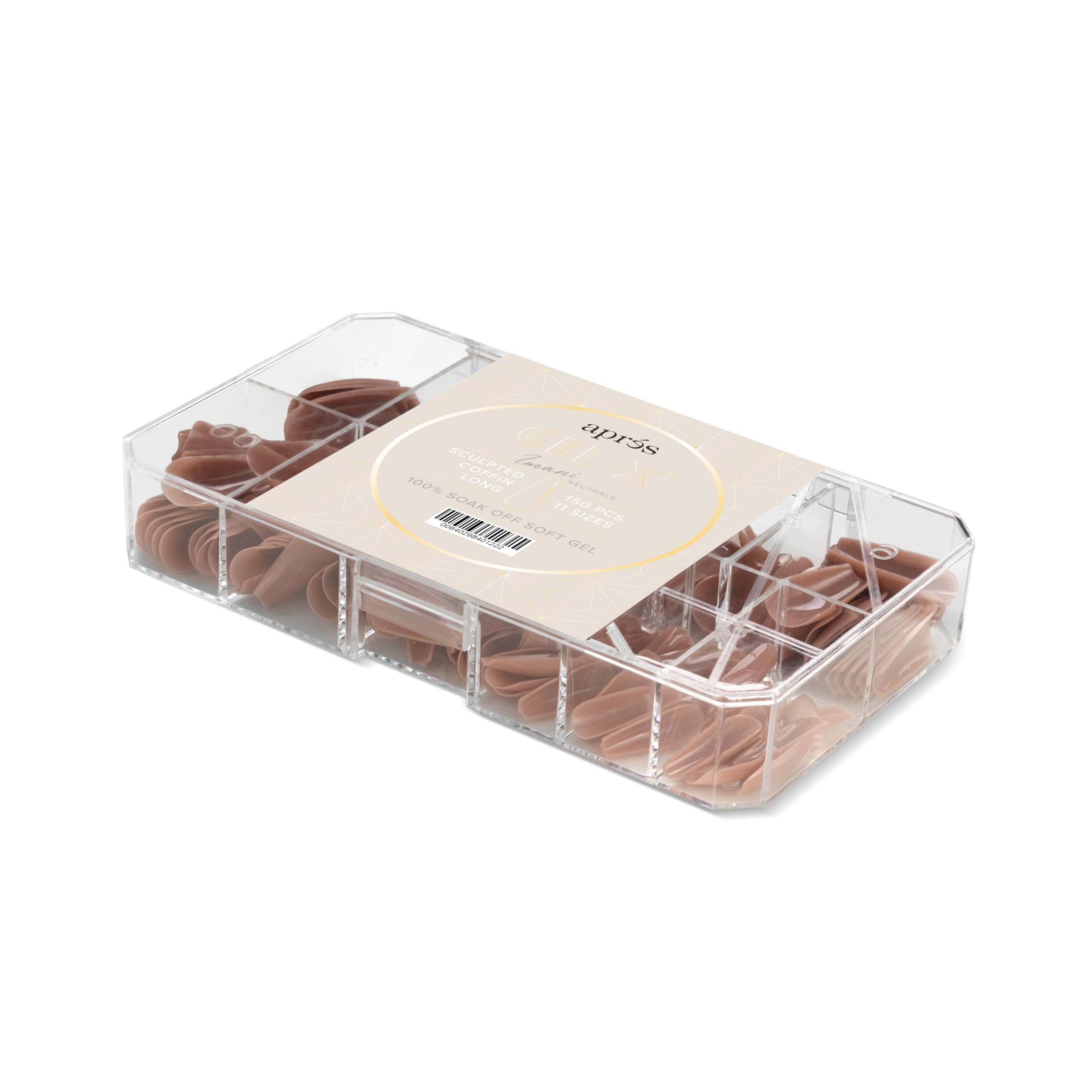 APRES Neutrals Gel-X Imani box of 150 tips shown for easy nail extensions